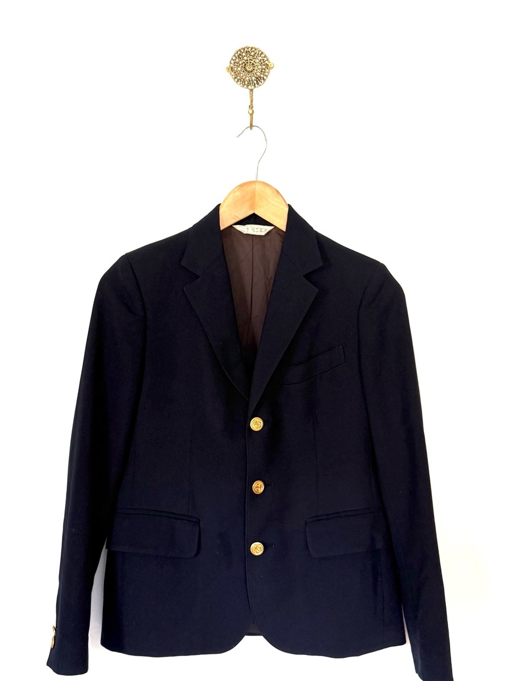 VINTAGE J.G. HOOK | THE ICONIC Navy Blazer Size 4 Anchor Buttons 80s Classic